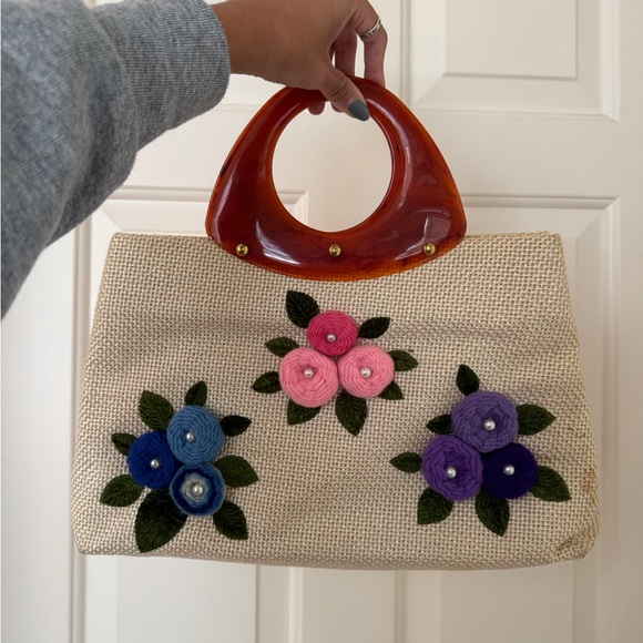 Vintage Floral Embellished Handbag - Picture 8 of 9
